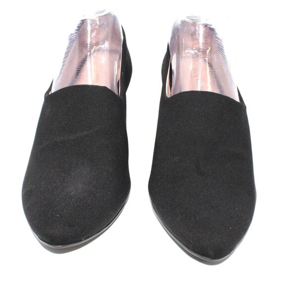 Taryn Rose Womens Sz 9.5 Yvonne Black Pumps Stacked Wedge Slip On 3" High Heels - Picture 3 of 12